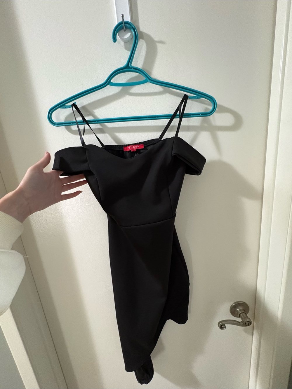 Guess Black One-Shoulder Spaghetti-Strap Cocktail Dress